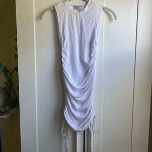 white adjustable tie dress